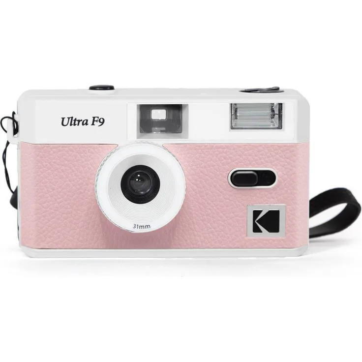 Kodak Ultra F9, 35mm Sofortbildkamera mit Weitwinkelobjektiv und Blitz, Baby Pink