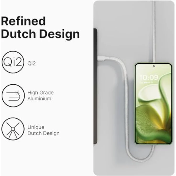 ZENS Induktions-Ladegerät ZECC05W, Qi2-zertifiziertes 15 W Schnellladen, USB-C® und Apple MagSafe, Weiß – Bild 6