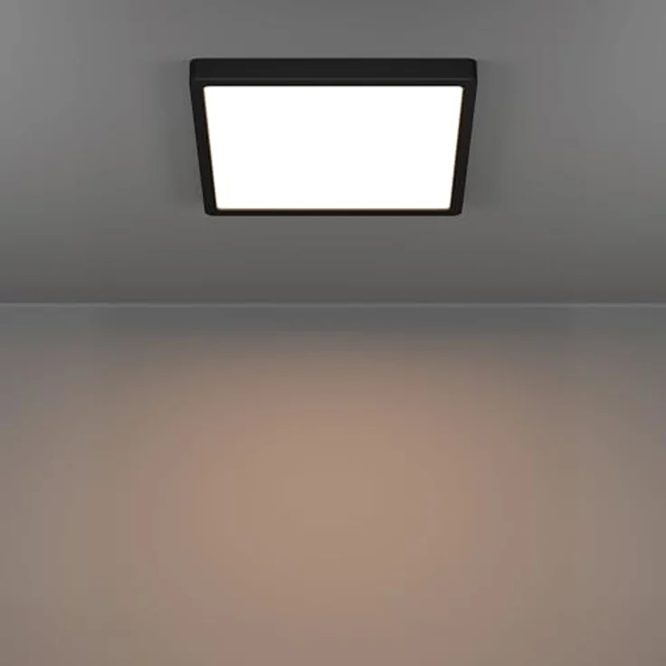 EGLO LED Deckenleuchte Fueva 6, eckige Badezimmer Deckenlampe aus Kunststoff in Schwarz und Weiß, IP44, 29 x 29 cm, warmweiß-kaltweiß – Bild 4