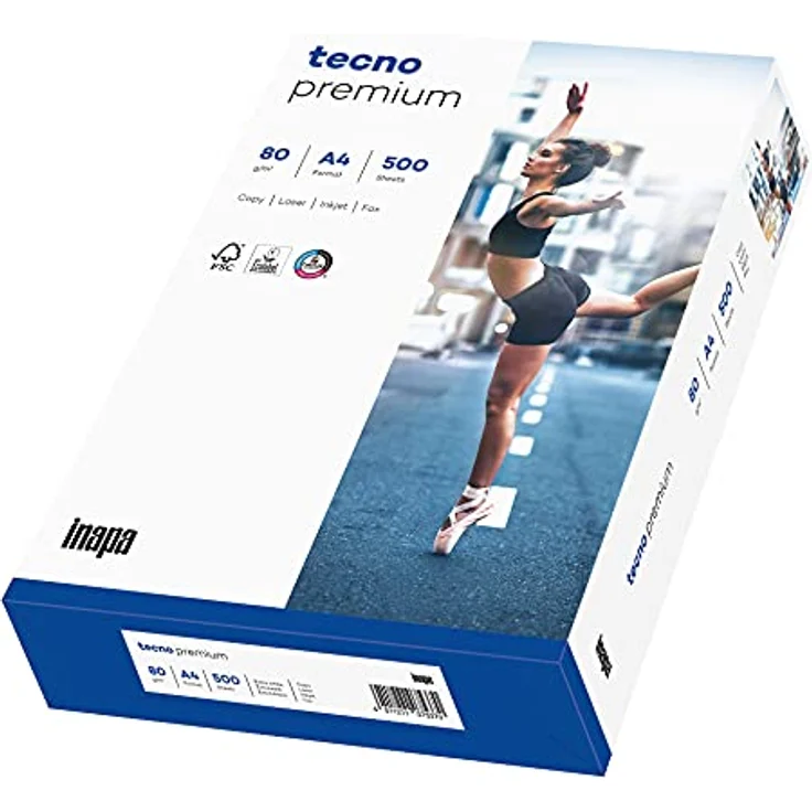 inapa Drucker-/Kopierpapier tecno Premium: 80 g/m², A4, 2.500 Blatt (5x500), hochweiß, ColorLok-Technologie – Bild 2