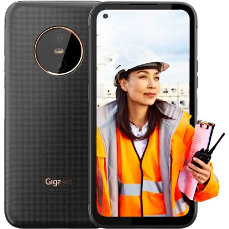 Gigaset GX6 PRO Business-Smartphone 5G - staub- & wasserdicht IP68, Militärnorm - 6,6" FHD+ Display mit Gorilla Glass - 128GB+8GB RAM - 50MP Kamera - 400 std Standby - Android 12, Titanium Black