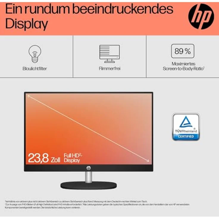 HP 24-cr0400ng All-in-One-PC - 60,5 cm (23.8") Full HD - AMD Ryzen 5 - 8 GB - 512 GB - Windows 11 Home - Muschelweiß – Bild 7