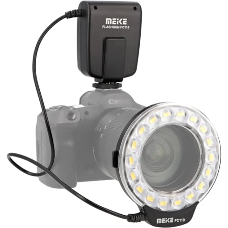 Makro Ringblitz Ringleuchte für Canon EOS DSLR Kameras von Meike – Bild 3