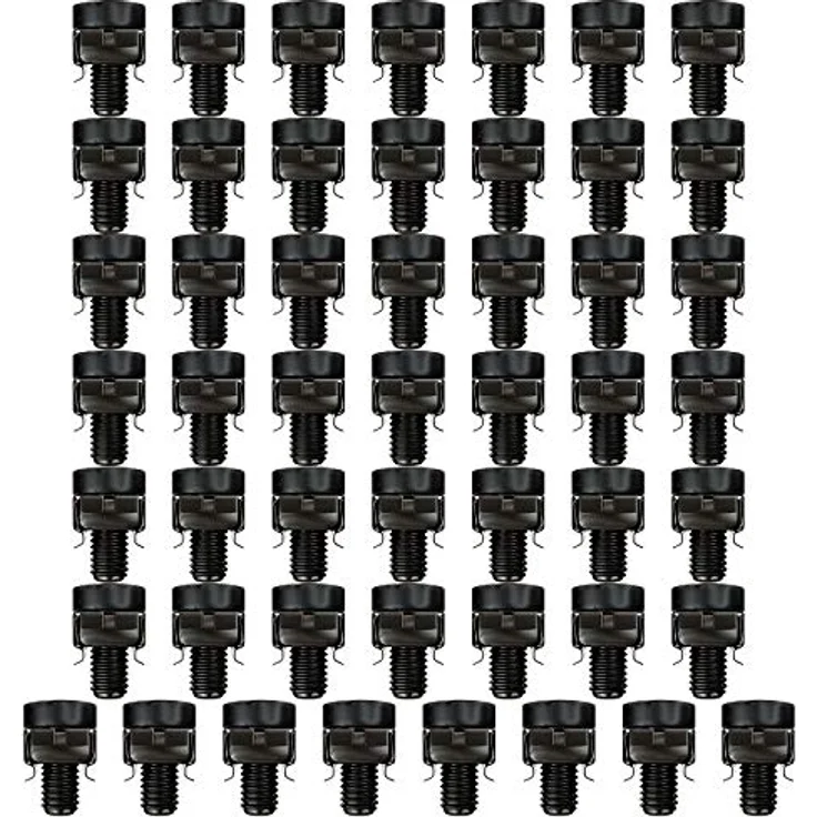 deleyCON 50x M6 Käfigmuttern Schrauben Set, Befestigungsmaterial für Netzwerkschränke, Schwarz, 19 Zoll und 10 Zoll kompatibel, Stahl – Bild 5
