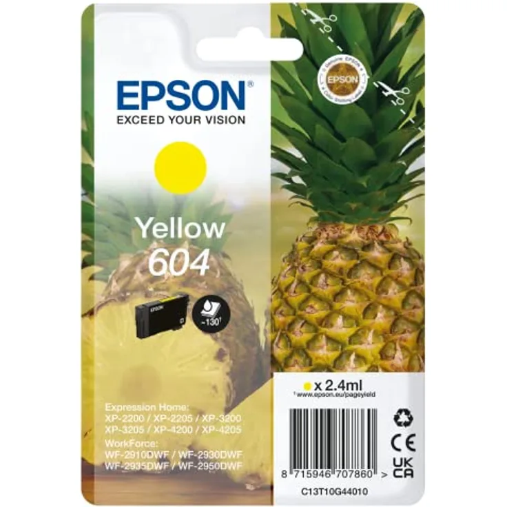 Tinte Original Epson - Gelb 604 Standardgröße, C13T10G44020, Estándar