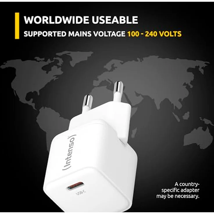 Intenso Power Adapter W30C, 30 W Schnellladegerät mit USB-C Anschluss, ultrakompakt und weiß – Bild 5