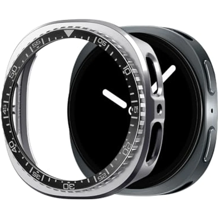 Spigen Bezel Tune Pro (Diver) - schwarzer Edelstahl-Lünette, Schutzgehäuse für Samsung Galaxy Watch 9/8 44mm – Bild 1