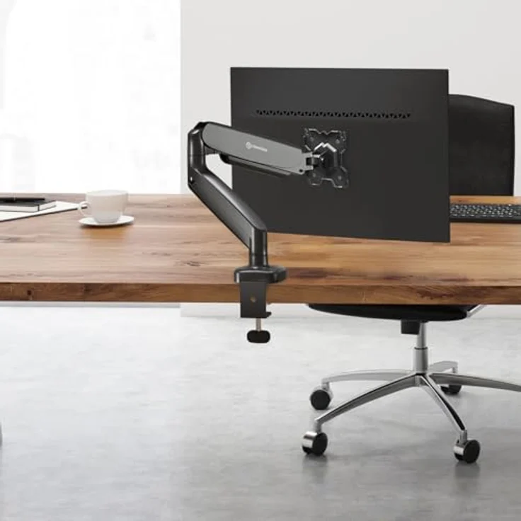 ONKRON G90 Monitor Halterung, schwenkbar für 13-32 Zoll Bildschirme bis 8kg, max VESA 100x100, Tischhalterung in Schwarz mit ergonomischen Einstellmöglichkeiten – Bild 3