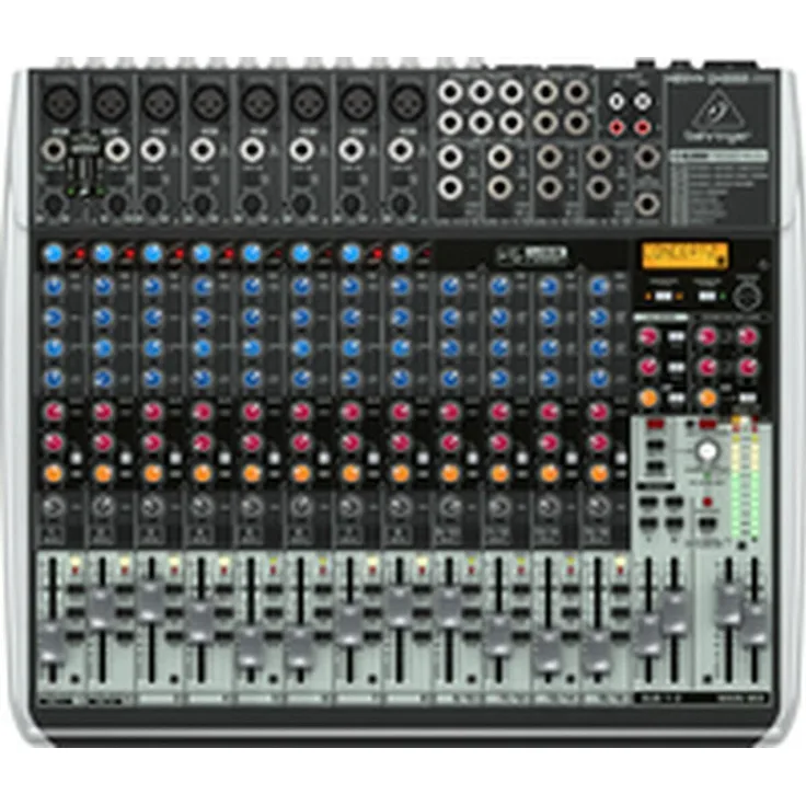 Behringer Xenyx QX2222USB, Studio- und Livemixer mit 8 XENYX-Mikrofonvorverstärkern, 3-Band-Equalizer und KLARK TEKNIK FX-Prozessor