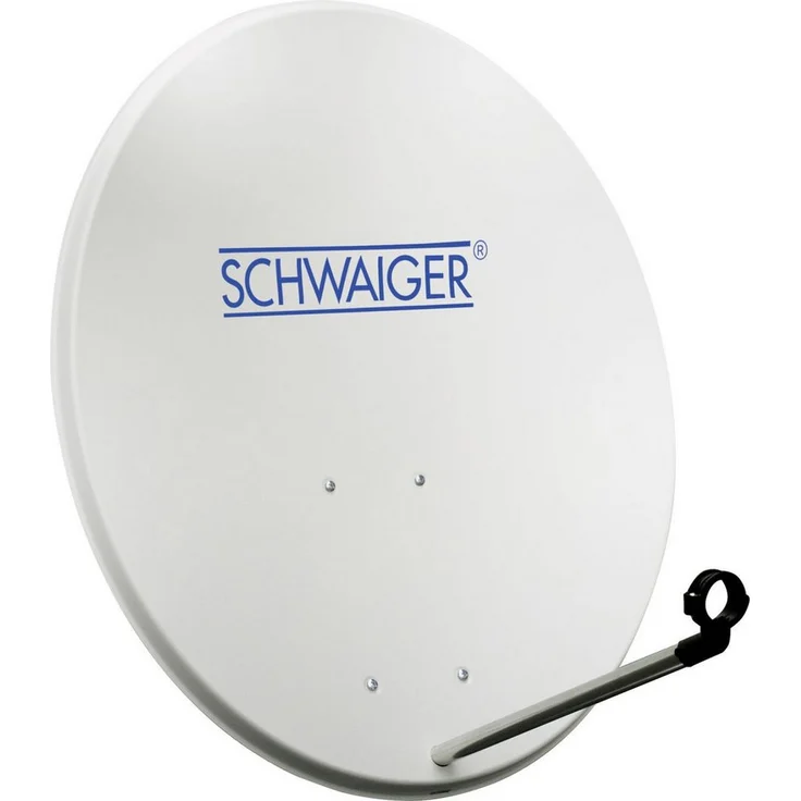 Schwaiger Satellitenspiegel Stahl Offset Antenne Ø 72 cm, hellgrau, wetterfeste Camping Sat-Anlage mit hoher Empfangsreserve