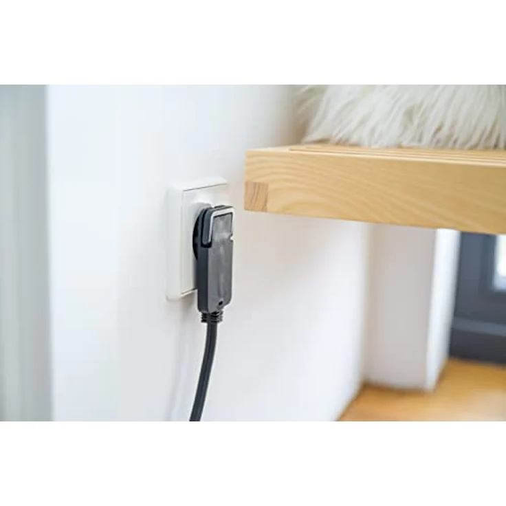 Brennenstuhl Qualitäts-Kunststoff-Verlängerungskabel mit Flachstecker (Verlängerungskabel flach für innen mit 10m Kabel) schwarz – Bild 3