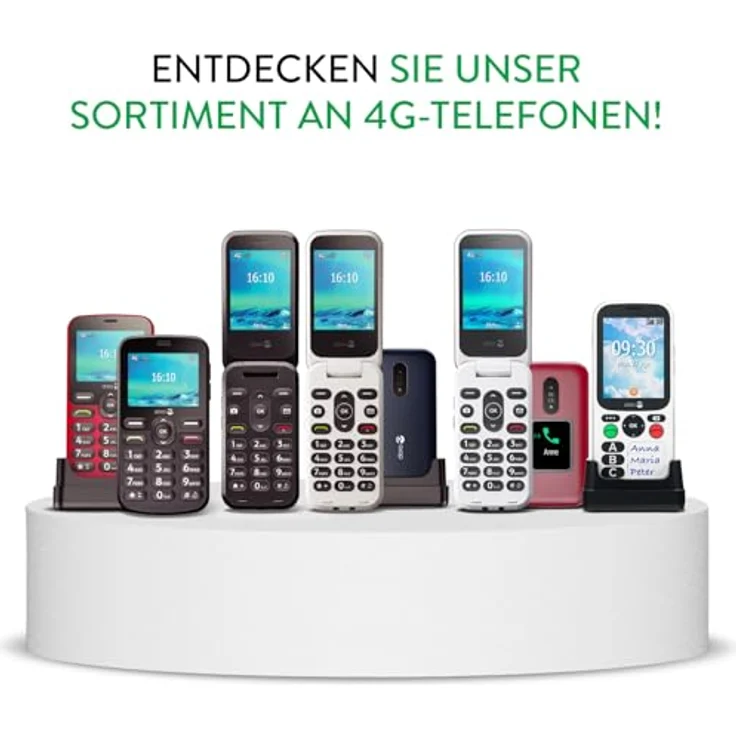 Doro 2880 4G Klapphandy für Senioren - Notruftaste - Einfach zu bedienen - Sprachgesteuerte Tasten - Bluetooth (Rot) – Bild 5