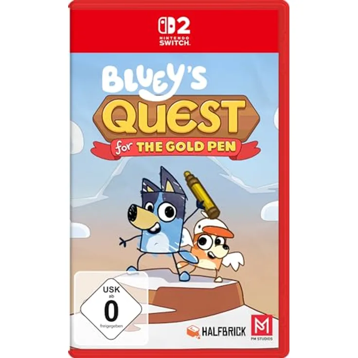 PM STUDIOS Bluey's Quests for the Gold Pen - Nintendo Switch 2, storybasiertes Abenteuerspiel mit handgezeichneten Fantasiewelten und spannenden Herausforderungen