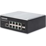 Intellinet 8-Port Gigabit Ethernet PoE+ Web-Managed Industrie-Switch mit 2 SFP-Ports (8 Ports), Schwarz