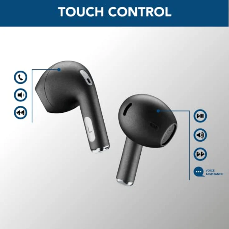 cellularline | Crystal | TWS Bluetooth 5.0 Kabelloser In-Ear-Kopfhörer mit Ladebox – Umgebungsgeräuschunterdrückung – Sprechzeit: 3,5 Stunden – Aufladen: 1,5 Stunden – Reichweite: 10 m Schwarz – Bild 2