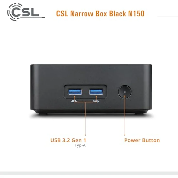 CSL-Computer Mini-PC CSL Narrow Box Black / 8 GB / 2000 GB M.2 SSD / Win 11 Home, Intel N100 Prozessor, 4K-fähige Intel UHD Grafik – Bild 3