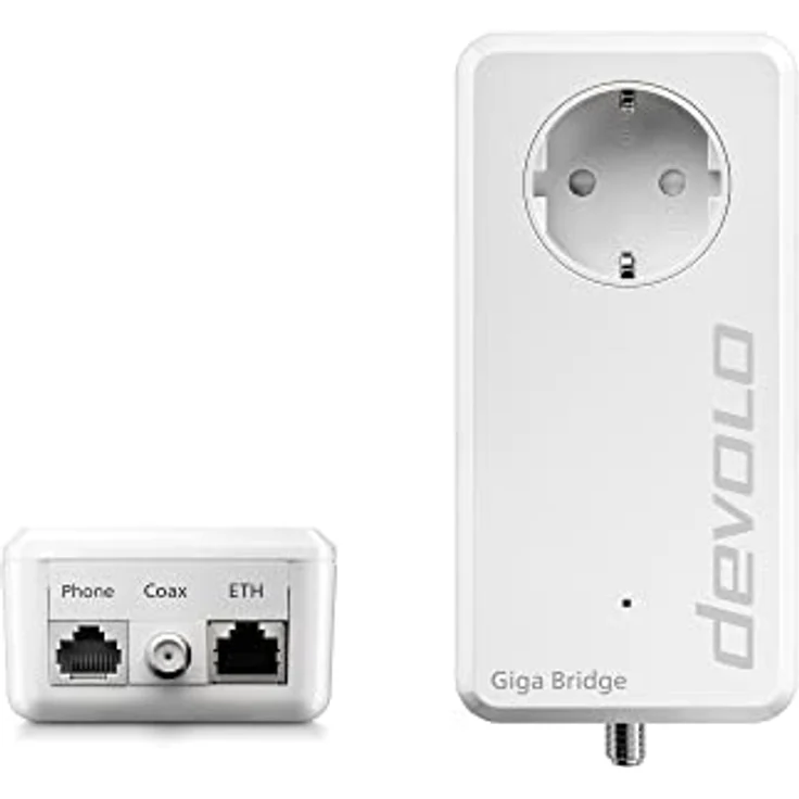 Devolo Giga Bridge Koaxial-Set, Glasfaserlösung, Glasfasernetzabschluss (ONT) mit dem Router verbinden, Glasfaser im Haus verlegen, Glasfaser-Kabel, weiß, 07114, White – Bild 2