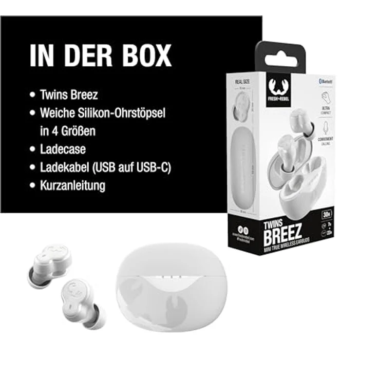 Fresh n Rebel Twins Breez In-Ear Bluetooth Kopfhörer, kabellos mit 7 h Laufzeit, Ice Grey – Bild 8