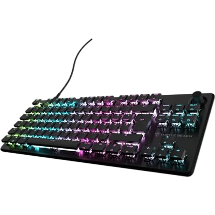 Turtle Beach Vulcan II TKL, RGB Tenkeyless Mechanische Gaming-Tastatur für PC – Hot-Swap-fähige lineare Schalter, Lautstärkeregler, Geräuschdämpfung, Anti-Ghosting – Bild 1