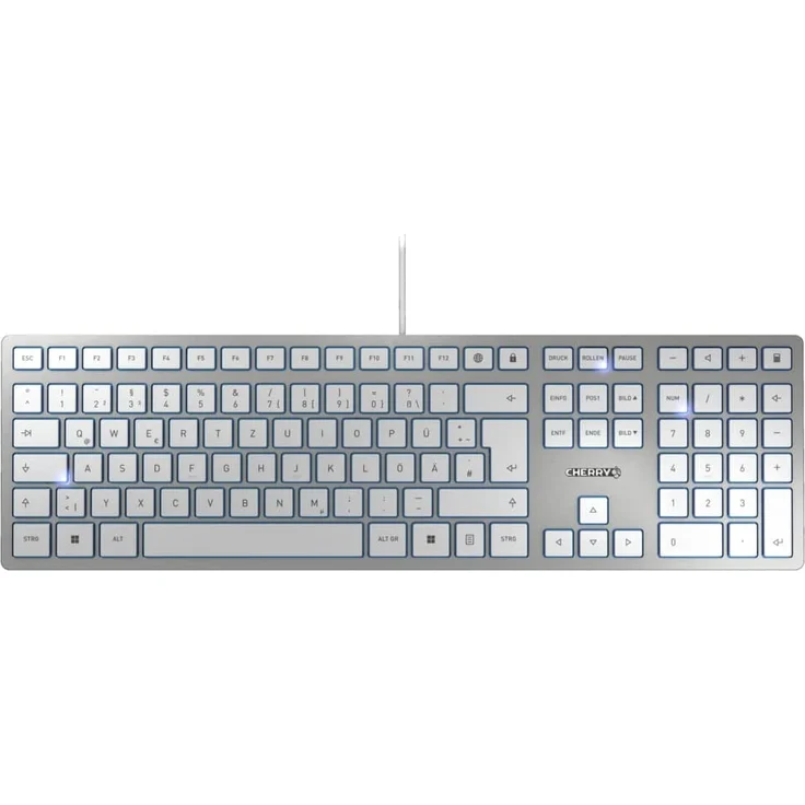 CHERRY KC 6000 Slim - USB Keyboard - Ultraflaches Design - Kabelgebunden - Deutsches Layout - QWERTZ Tastatur - Silber – Bild 1