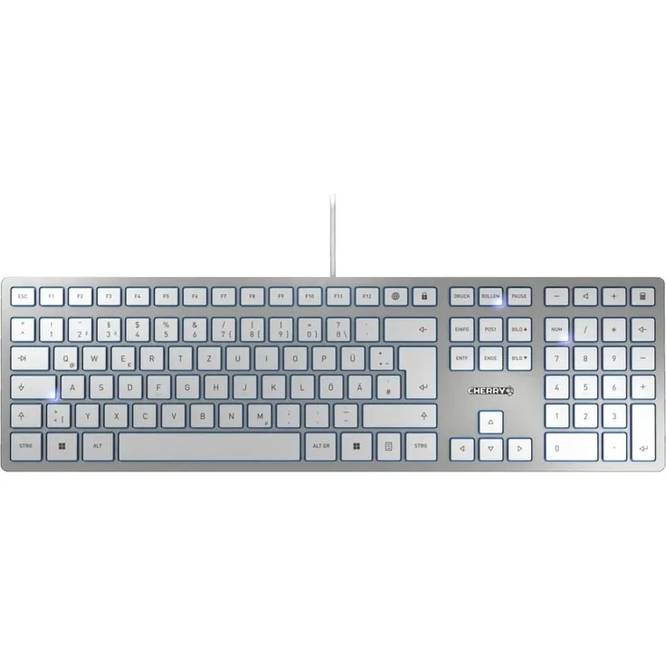 CHERRY KC 6000 Slim - USB Keyboard - Ultraflaches Design - Kabelgebunden - Deutsches Layout - QWERTZ Tastatur - Silber