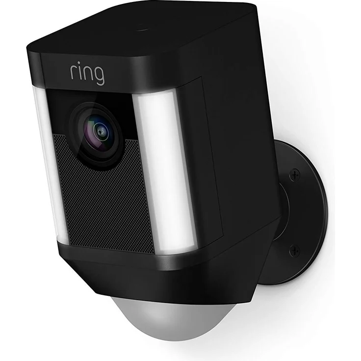 Ring Spotlight Cam Battery, HD Sicherheitskamera mit LED-Licht, Sirene und Gegensprechfunktion, Batterie betrieben, schwarz – Bild 1