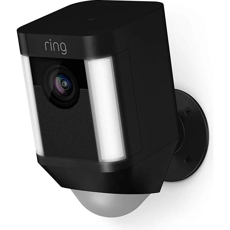 Ring Spotlight Cam Battery, HD Sicherheitskamera mit LED-Licht, Sirene und Gegensprechfunktion, Batterie betrieben, schwarz