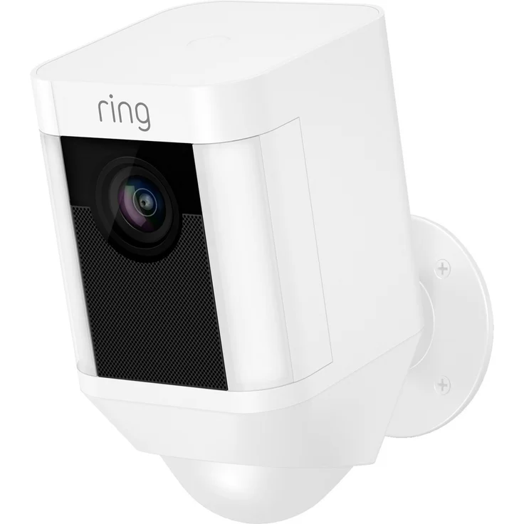 Ring Spotlight Cam Battery, HD Sicherheitskamera mit LED-Licht, Sirene und Gegensprechfunktion, Batterie betrieben, weiß – Bild 1