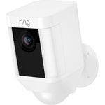 Ring Spotlight Cam Battery, HD Sicherheitskamera mit LED-Licht, Sirene und Gegensprechfunktion, Batterie betrieben, weiß