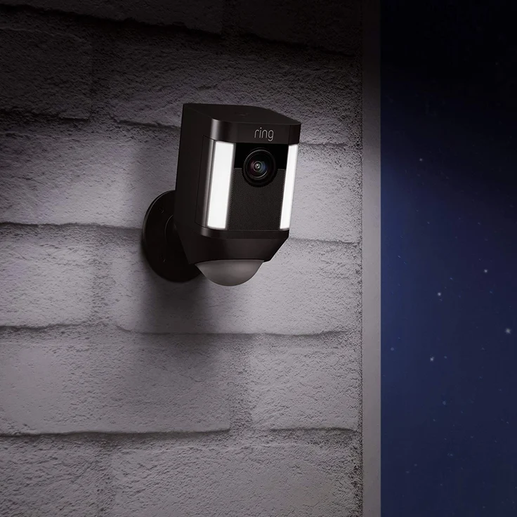 Ring Spotlight Cam Battery, HD Sicherheitskamera mit LED-Licht, Sirene und Gegensprechfunktion, Batterie betrieben, schwarz – Bild 2
