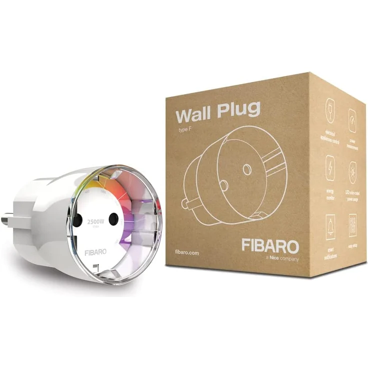 FIBARO Wall Plug Gen5 Z-Wave Plus Smart Steckdose Plug mit Leistungsmessung, Typ F (FGWPF-102) – Bild 1