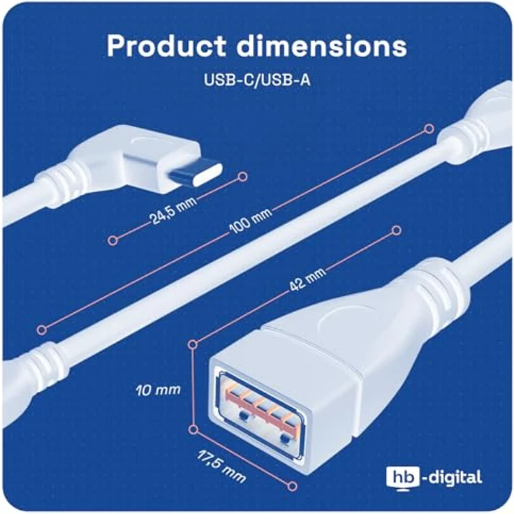 USB-C 3.0 Adapter, Typ-A Buchse, 90°, OTG, PVC – Bild 3