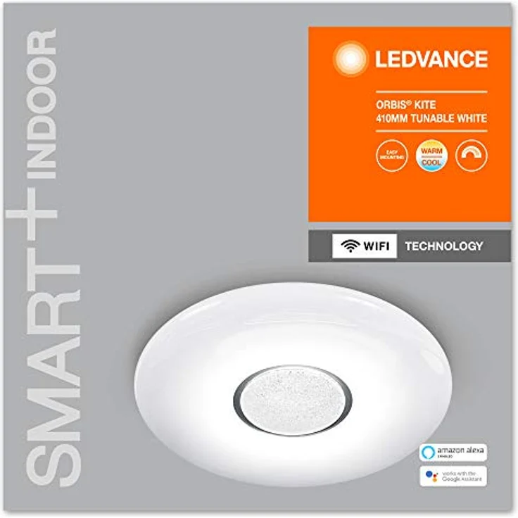 LEDVANCE SMART+ WIFI ORBIS KITE Smarte LED Wand-und Deckenleuchte für Innen mit WiFi Technologie, Lichtfarbe änderbar (3000K-6500K), Weiss, 410mm, Kompatibel mit Google und Alexa Voice Control – Bild 3
