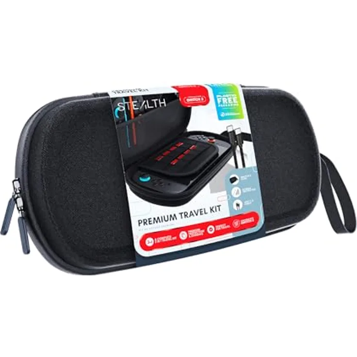 STEALTH Premium Travel Kit für Nintendo Switch 2, inkl. Hartschalen-Tasche, 9H-Glas-Schutzfolie und USB-C Kabel