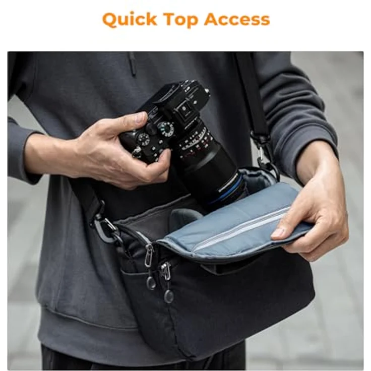 K&F CONCEPT Kamera-Rucksack, SLR-Umhängetasche mit herausnehmbarer Trennwand, tiefblau – Bild 4