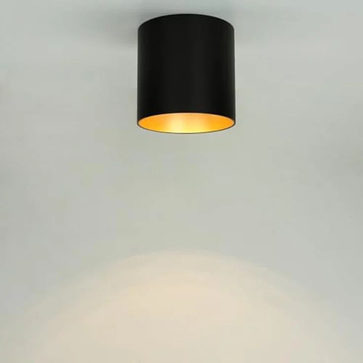Licht-Erlebnisse Aufbaustrahler Schwarz, Gold, Aufbauspot GU10 Deckenlampe H:12,5 cm, Ø12,7 cm - Vielseitige Beleuchtung für Flur, Küche, Wohnzimmer – Bild 3