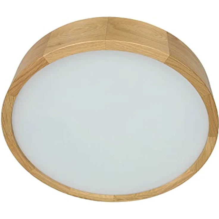 Licht-Erlebnisse ARBARO Deckenleuchte Eiche Ø37 cm 2-flammig blendarm Modern gemütlich Holz Glas - Smarte Deckenbeleuchtung - Preisvergleich – Bild 4