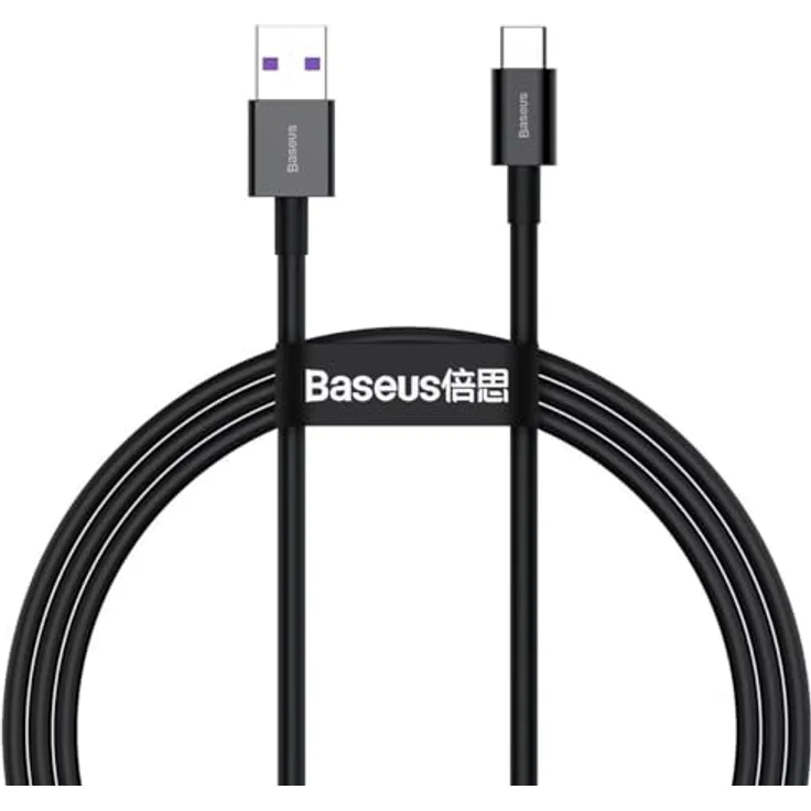 Baseus Superior USB - USB Typ C Schnellladekabel 66 W (11 V / 6 A) mit 480 Mbit/s Datenübertragung, 1 m, schwarz – Bild 4