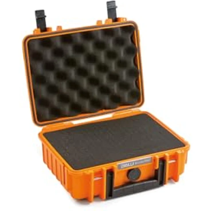 B&W Outdoor Case Hartschalenkoffer Typ 1000 mit Schaumstoff (Hardcase Koffer IP67, SI Würfelschaum, wasserdicht, Innenmaß 27x21,5x10,5cm, Orange) – Bild 2