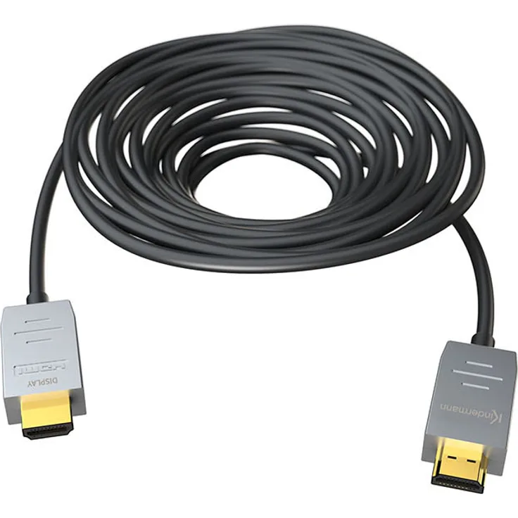 Kindermann HDMI 2.0 AOC Kabel, 30m Stecker auf Stecker, verlustfreie 4K-Übertragung mit Ethernet und ARC