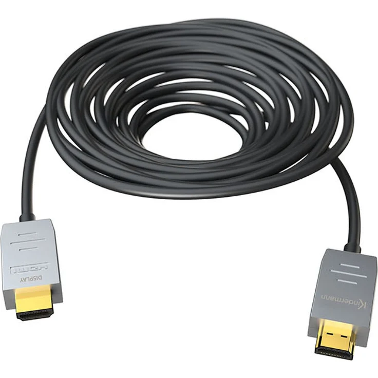 Kindermann HDMI 2.0 AOC Kabel, 30m Stecker auf Stecker, verlustfreie 4K-Übertragung mit Ethernet und ARC