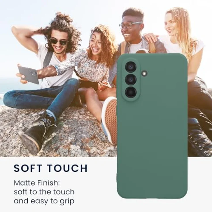 kwmobile Handyhülle für Samsung Galaxy A56 5G - weiches TPU Silikon Case in Tannengrün, rutschfest und stoßabsorbierend – Bild 4