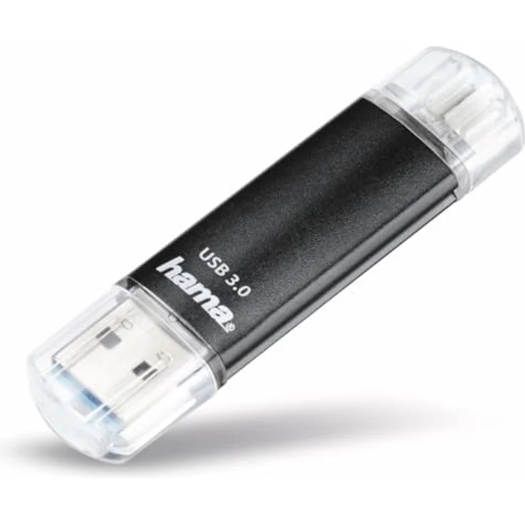Hama 16GB USB-Speicherstick mit USB 3.0 und microUSB (2-in-1 USB-Stick, z.B. für Android Handy, Tablet, Computer, Notebook, PC, Laptop, MacBook, OTG, 40MB-s) Handy-Stick, Doppel Memory-Stick schwarz – Bild 2