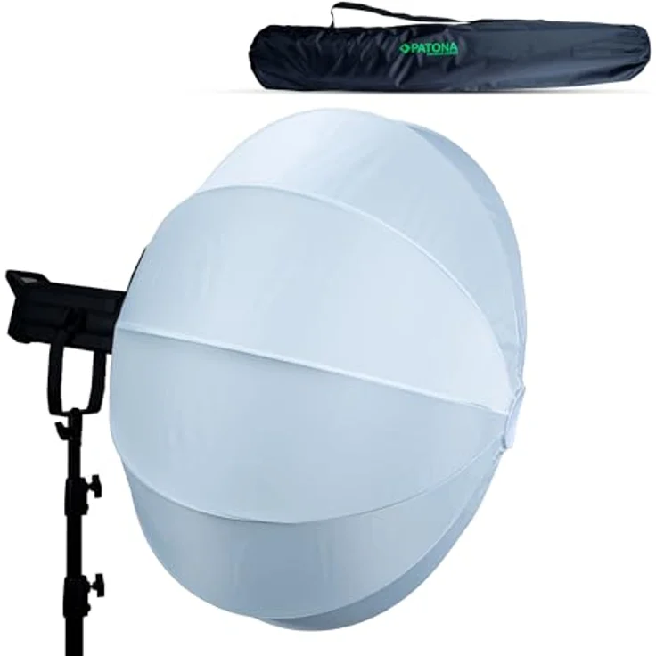 Patona Premium Global Softbox 80cm, Lichtformer mit reflektierendem Silber, Quick Set-Up Klappmechanismus, inklusive Tragetasche – Bild 1