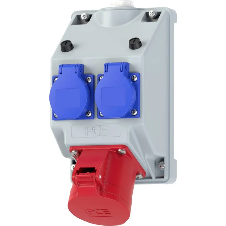 PC Electric 16082542 Steckdosen-Verteiler CEE 32/5 in Grau, Blau, Rot