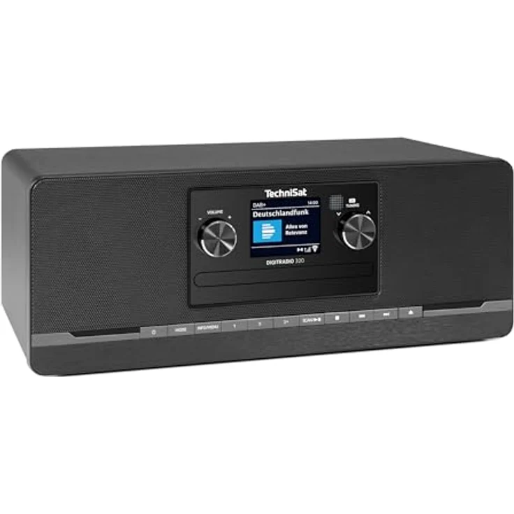 TechniSat DIGITRADIO 320 – Stereo Digitalradio mit DAB+ & UKW, CD-Player, Bluetooth, USB, 10W RMS, TFT-Farbdisplay, Wecker und Sleeptimer, Schwarz – Bild 1