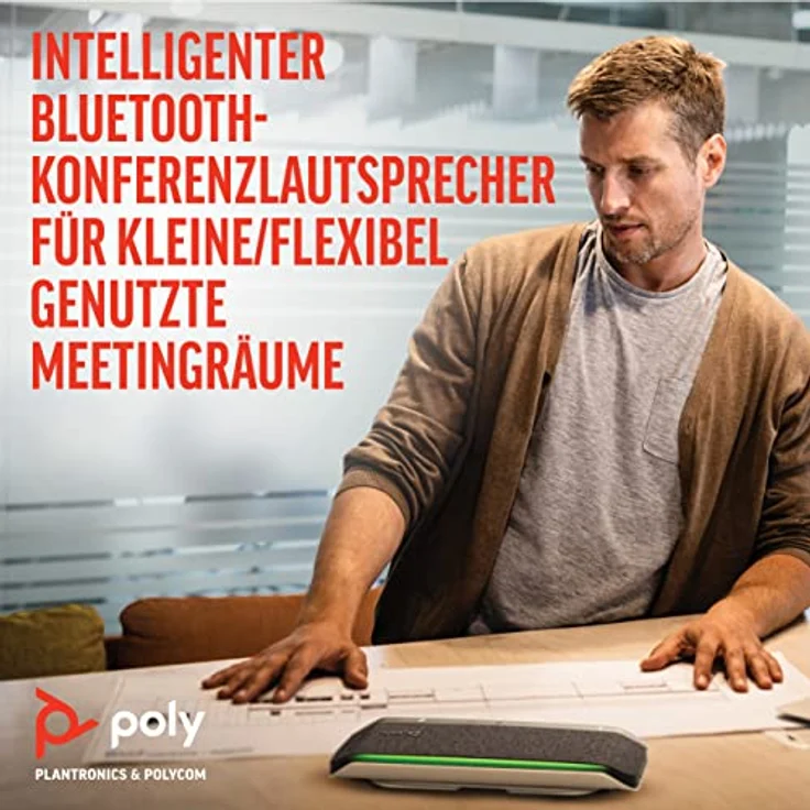 Poly - Sync 40+ Bluetooth Konferenzlautsprecher (Plantronics) - für flexibles Arbeiten, kompatibel mit PC/Mac via BT600 Dongle & Smartphones via Bluetooth, Teams (zertifiziert), Zoom & mehr kompatibel – Bild 2