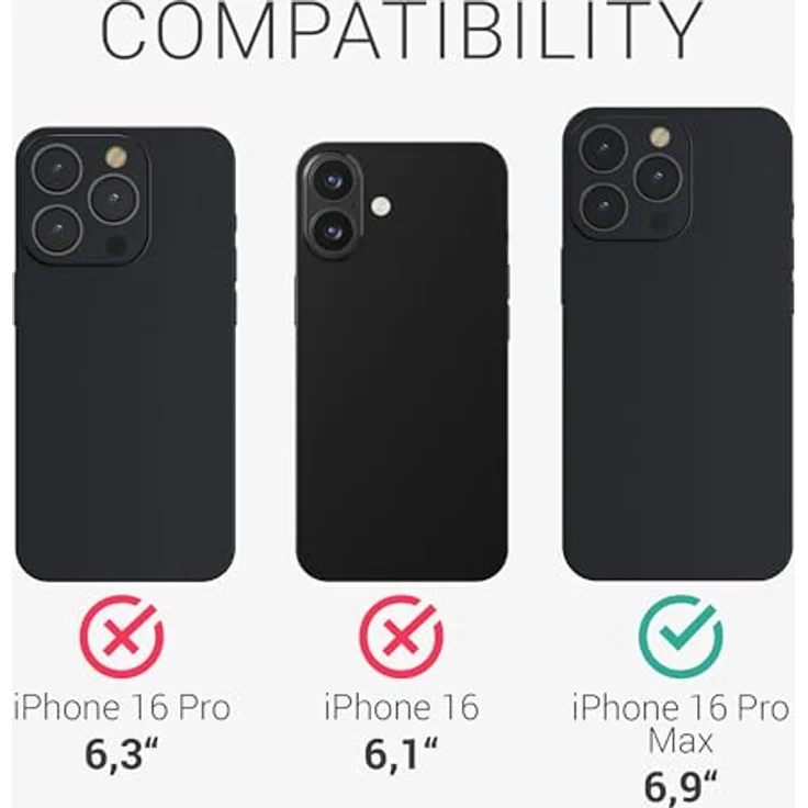 kwmobile 3X Folie matt kompatibel mit Apple iPhone 16 Pro Max - Displayschutzfolie Schutzfolie - entspiegelnde Displayfolie, transparent – Bild 5