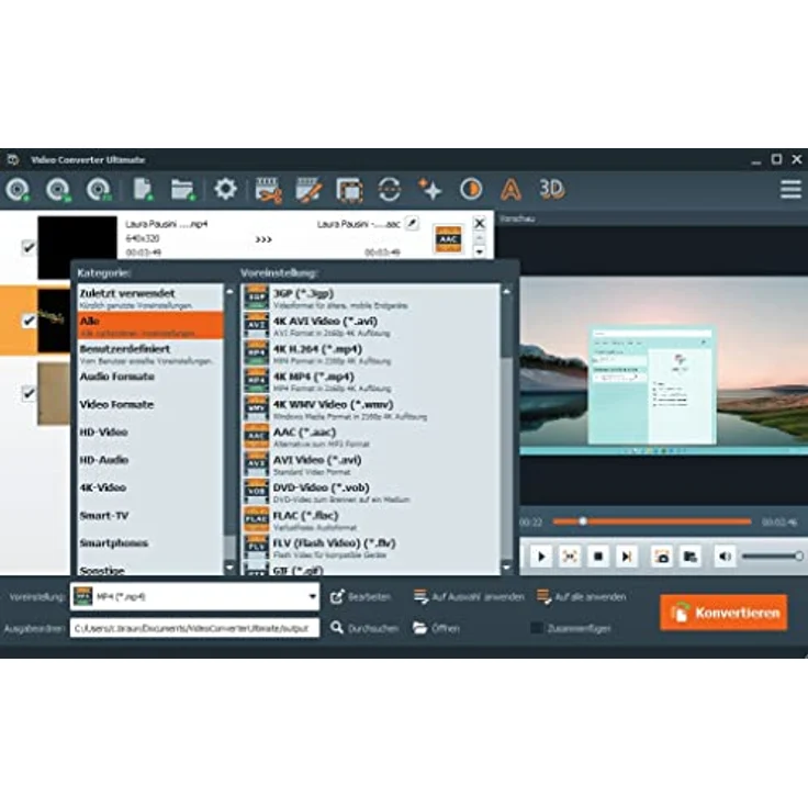 Video Converter Software - Einfaches konvertieren von Video und Audio Dateien in jedes Format wie HD, 4K - Bearbeiten und verbessern Sie Ihre Videos – Bild 3