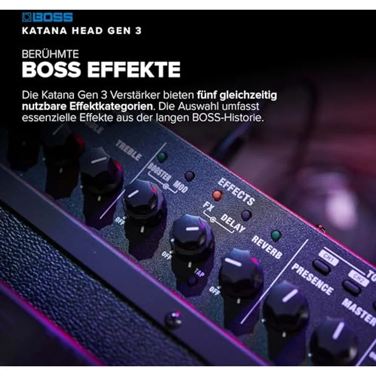Boss by Roland Katana Head Gen 3, Gitarren-Verstärker Topteil mit 4 Kanälen, 100 Watt Leistung, eingebauten Effekten und Power Control – Bild 6